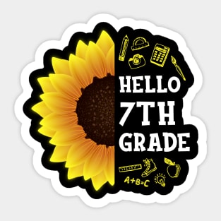 Hello Seventh Grade Shirt 7th Grade Back To School Sunflower Gift Sticker